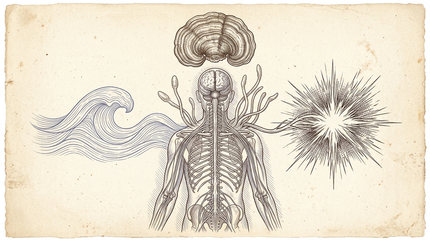 CORTEX apothecary still life with reishi and cordyceps